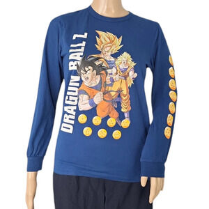 Toei Dragonball Z Anime Goku Super Saiyan Long Sleeve Blue Shirt Youth